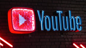 Illuminated sign of YouTube